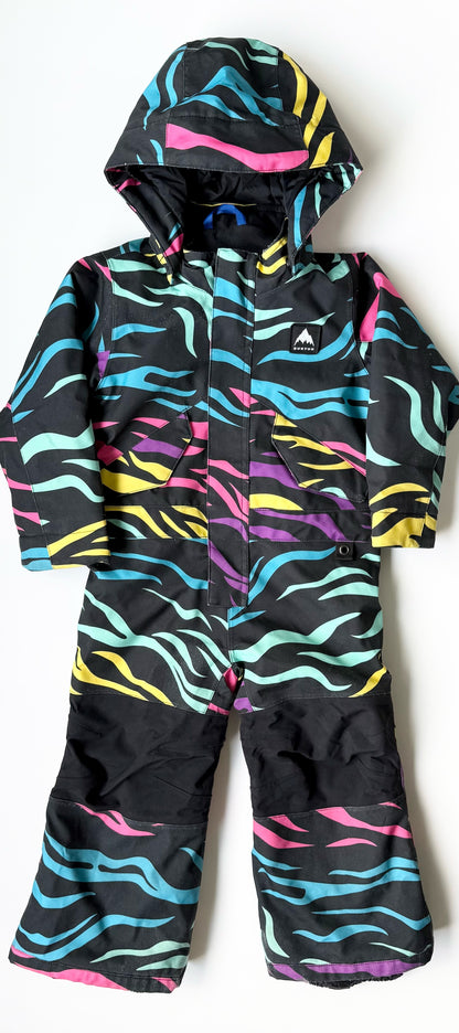 Burton Black & Colorful Stripes One Piece Snowsuit (2 Years)