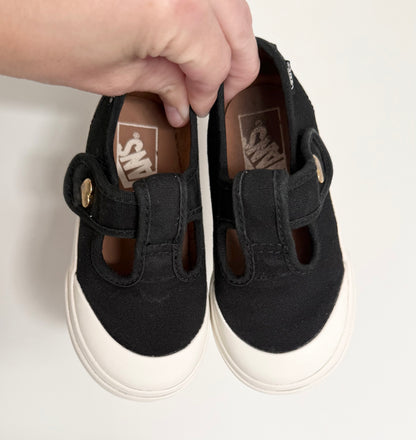 Vans Black & Gold Heart Mary Jane Velcro Sneakers (7)