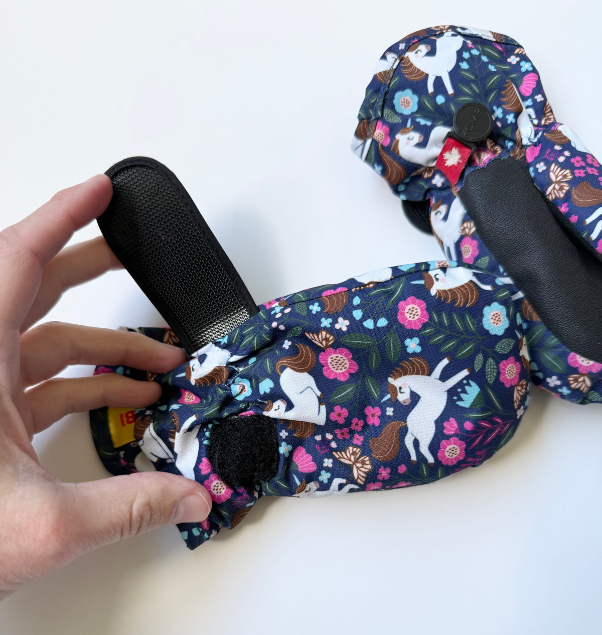 Kombi Navy Floral Unicorn Graceful Mittens (2-3 Years)