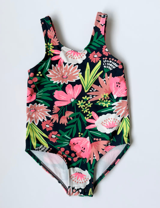 Carters Dark & Neon Floral One Piece Swimsuit (24 Months)