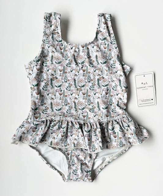 Current Tyed “The Zoey” Boho Floral Twirl One Piece Swimsuit - New (4/5 Years)
