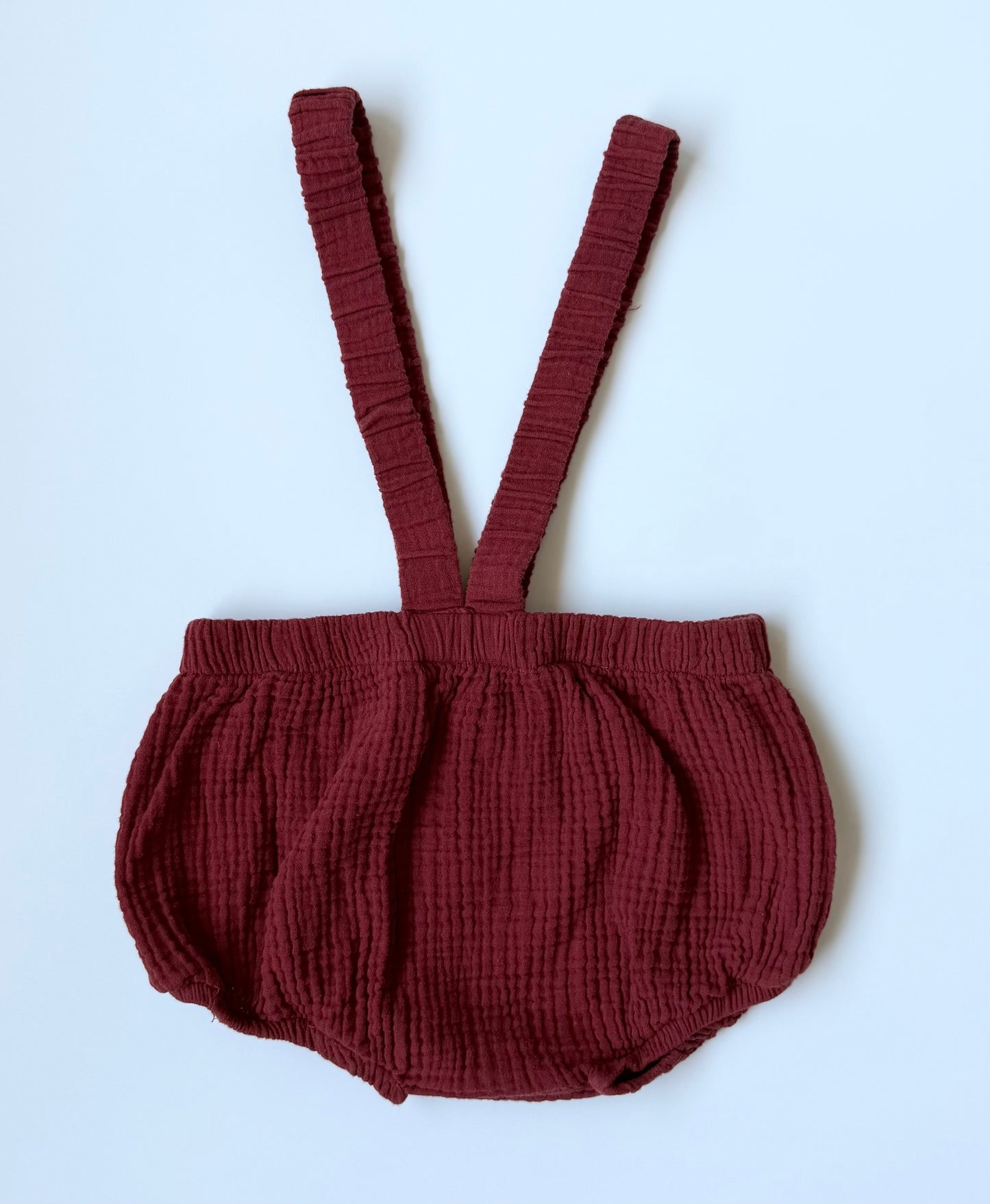 Ruby & Co Dark Red Muslin Suspenders Bubble Bloomers (4-5 Years)