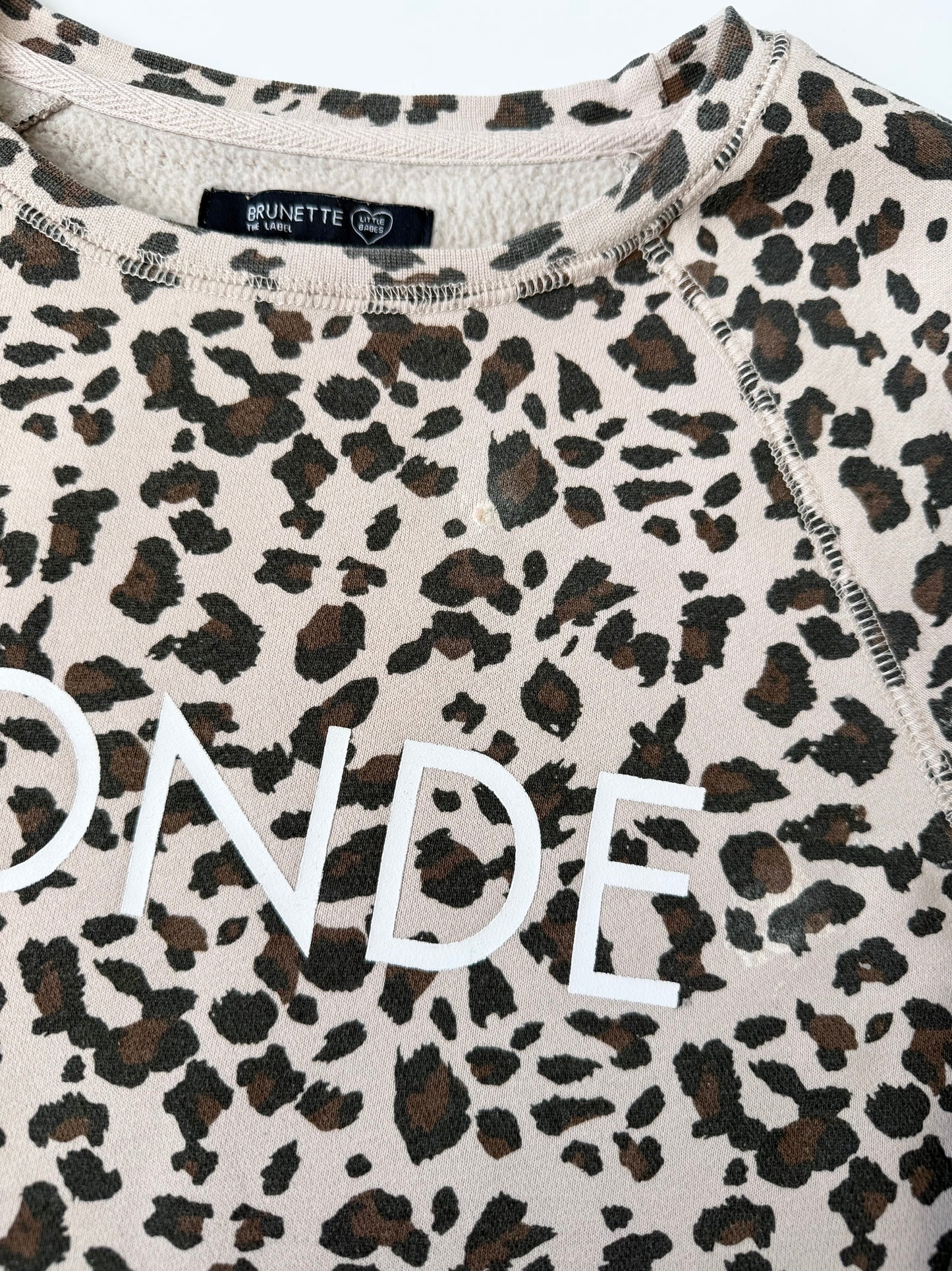 Brunette the Label Cheetah “Blonde”Crewneck Sweater (10/12 Years)