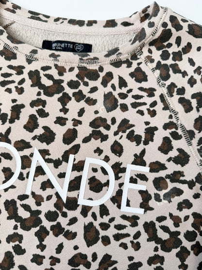 Brunette the Label Cheetah “Blonde”Crewneck Sweater (10/12 Years)
