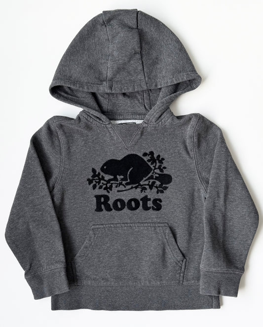 Roots Kids Grey & Black Beaver Hoodie (5T)