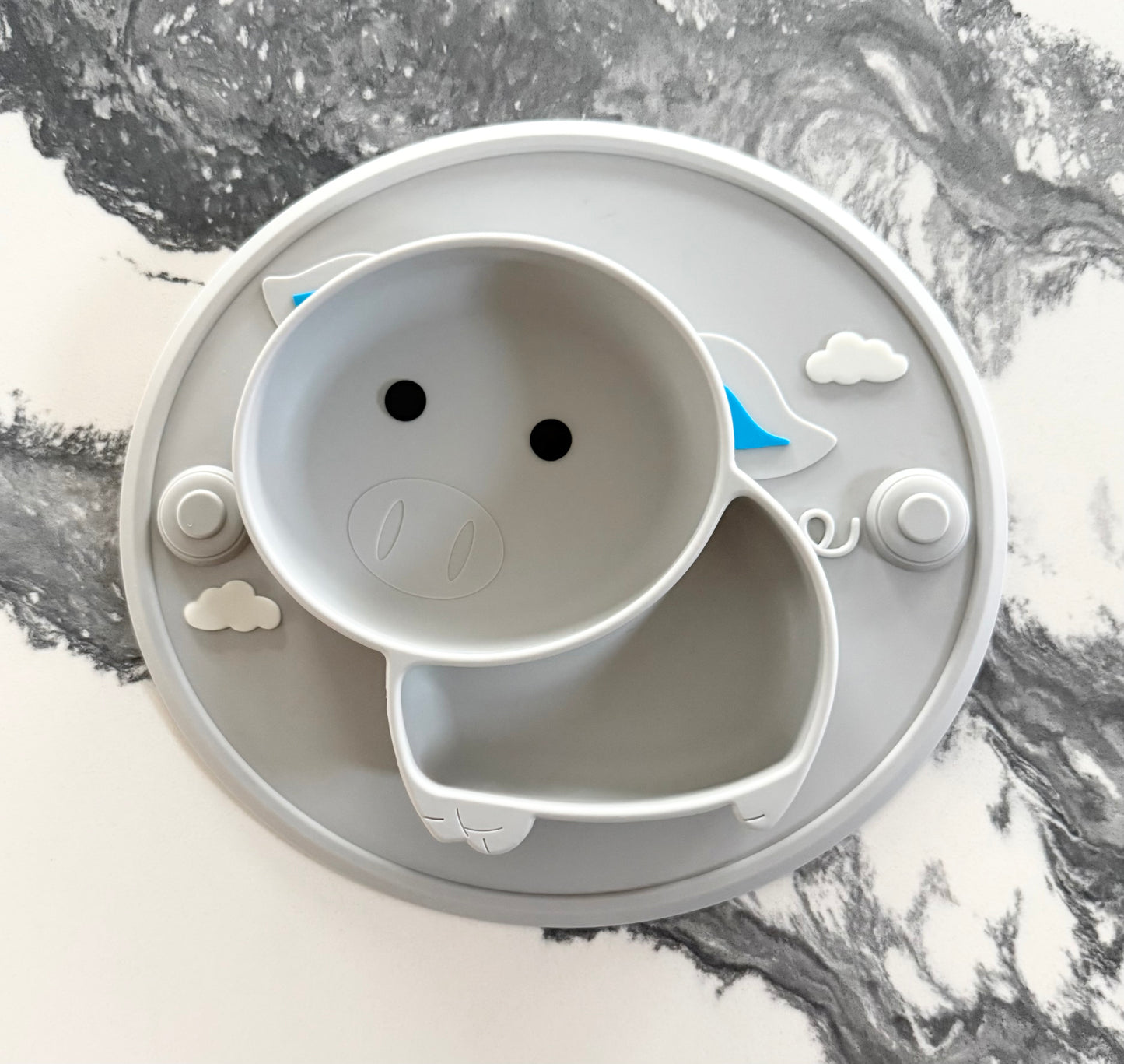 Oshare Grey Pig Suction Plate