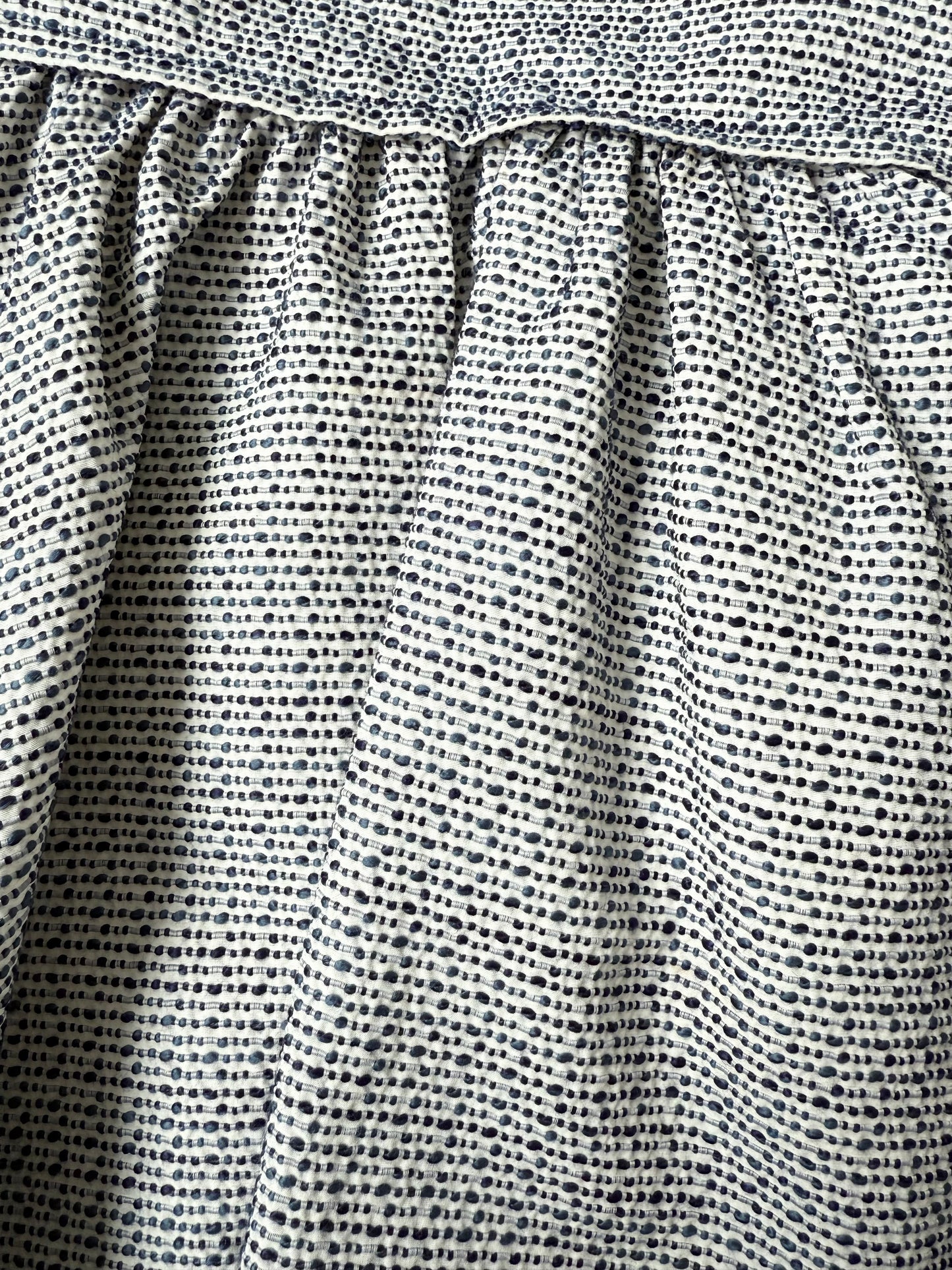 Tartine et Chocolat Chasuble White & Navy Textured Bow Dress (5T)