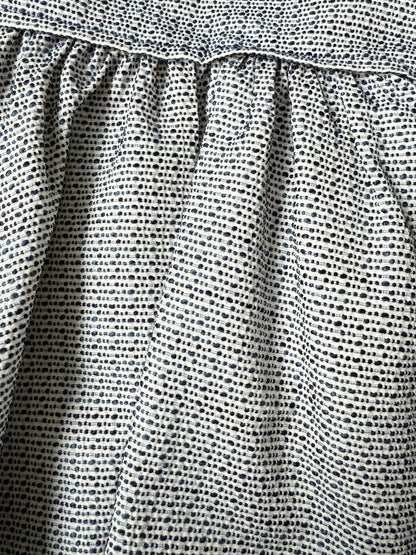 Tartine et Chocolat Chasuble White & Navy Textured Bow Dress (5T)