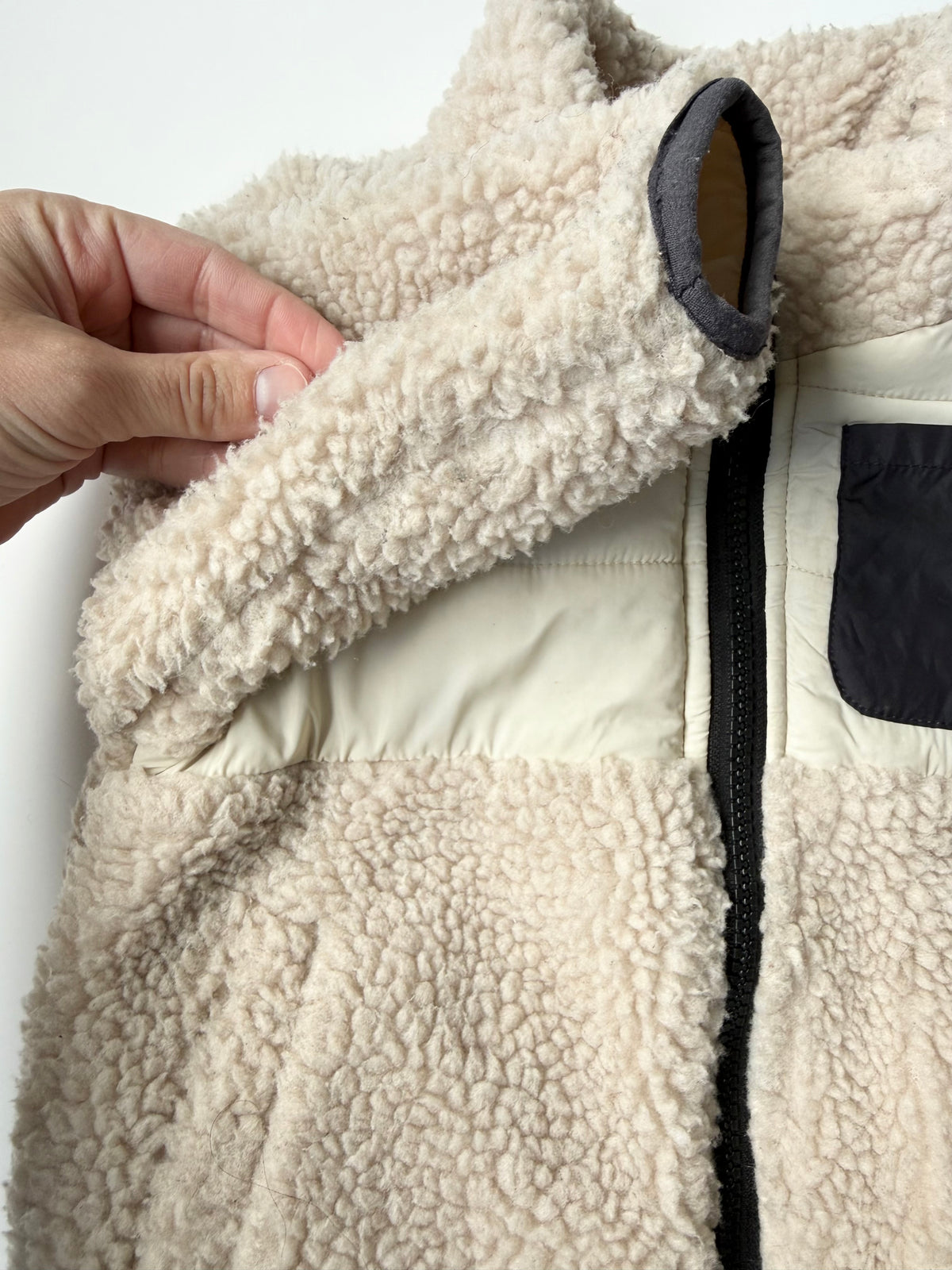 Zara Tan Sherpa & Black Pocket Jacket (9-12 Months)