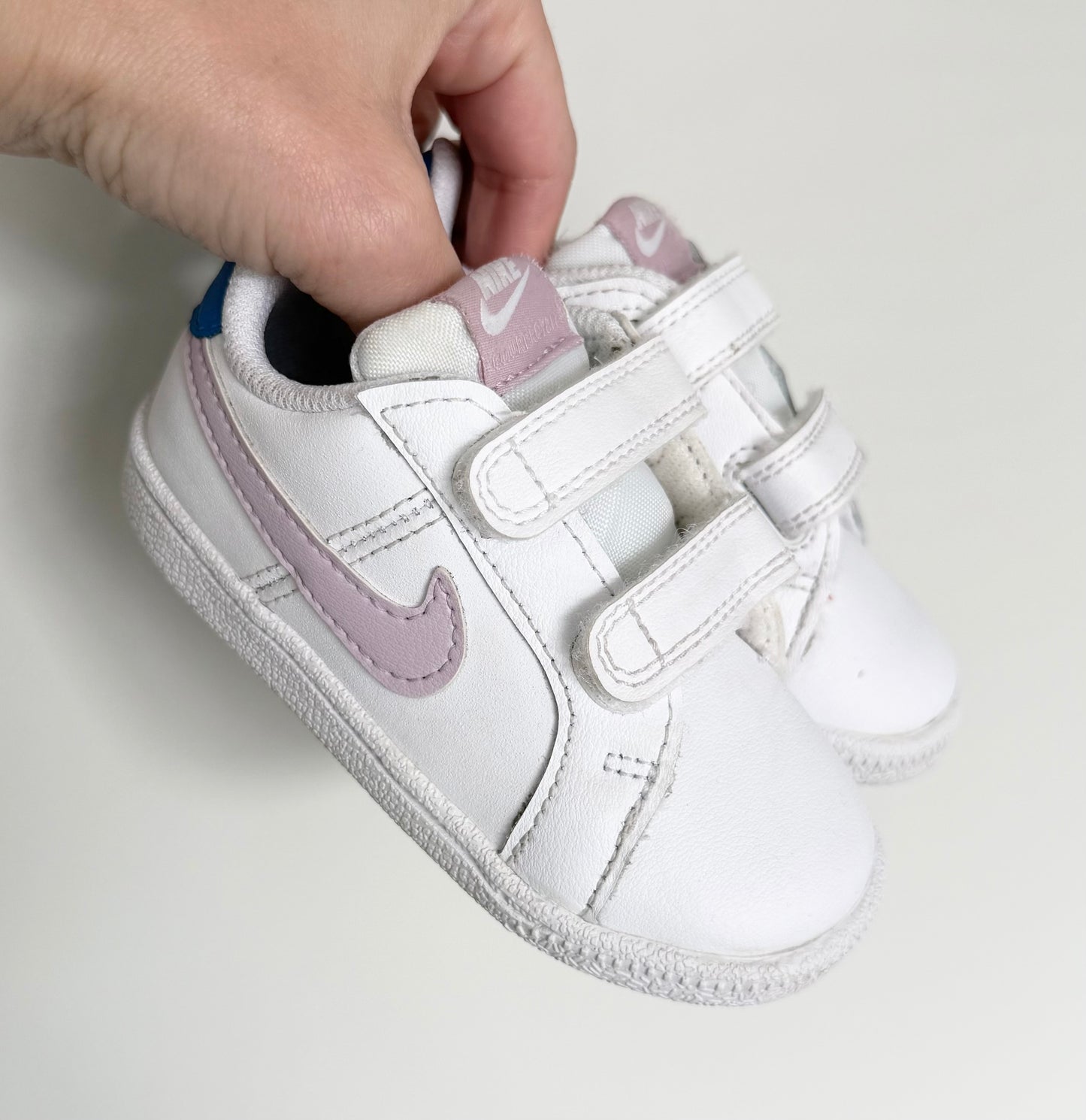 Nike Court Royale TDV White & Light Purple Velcro Sneakers (6)