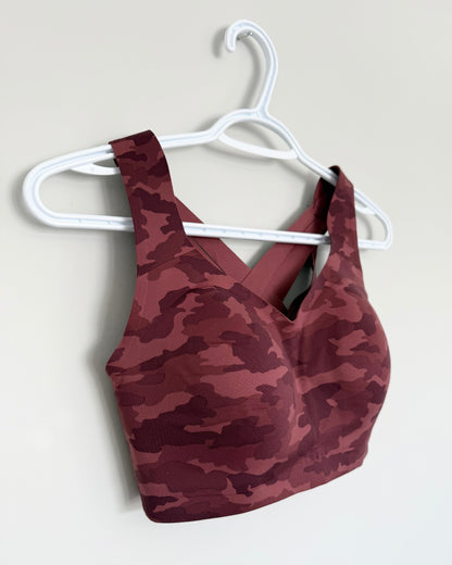 Women’s Lululemon Enlite Bra Weave Back High Support in Heritage 365 Camo Mini Smoky Red (32DD)