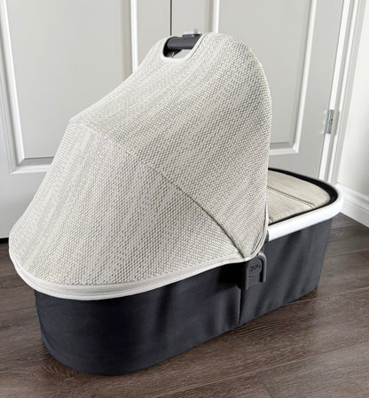 Uppababy V2 Bassinet for Stroller in Sierra Dune Knit Silver Black Leather