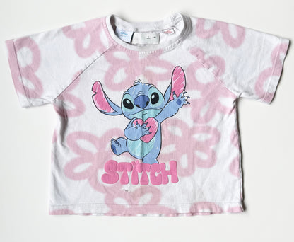 Zara x Disney Lilo & Stitch Pink Tie Dye Stitch T-Shirt (3 Years)