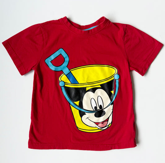 Disney Red Sand Bucket Mickey Mouse T-Shirt (5-6 Years)