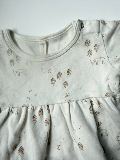Quincy Mae White Trees & Deer Dress (12-18 Months)