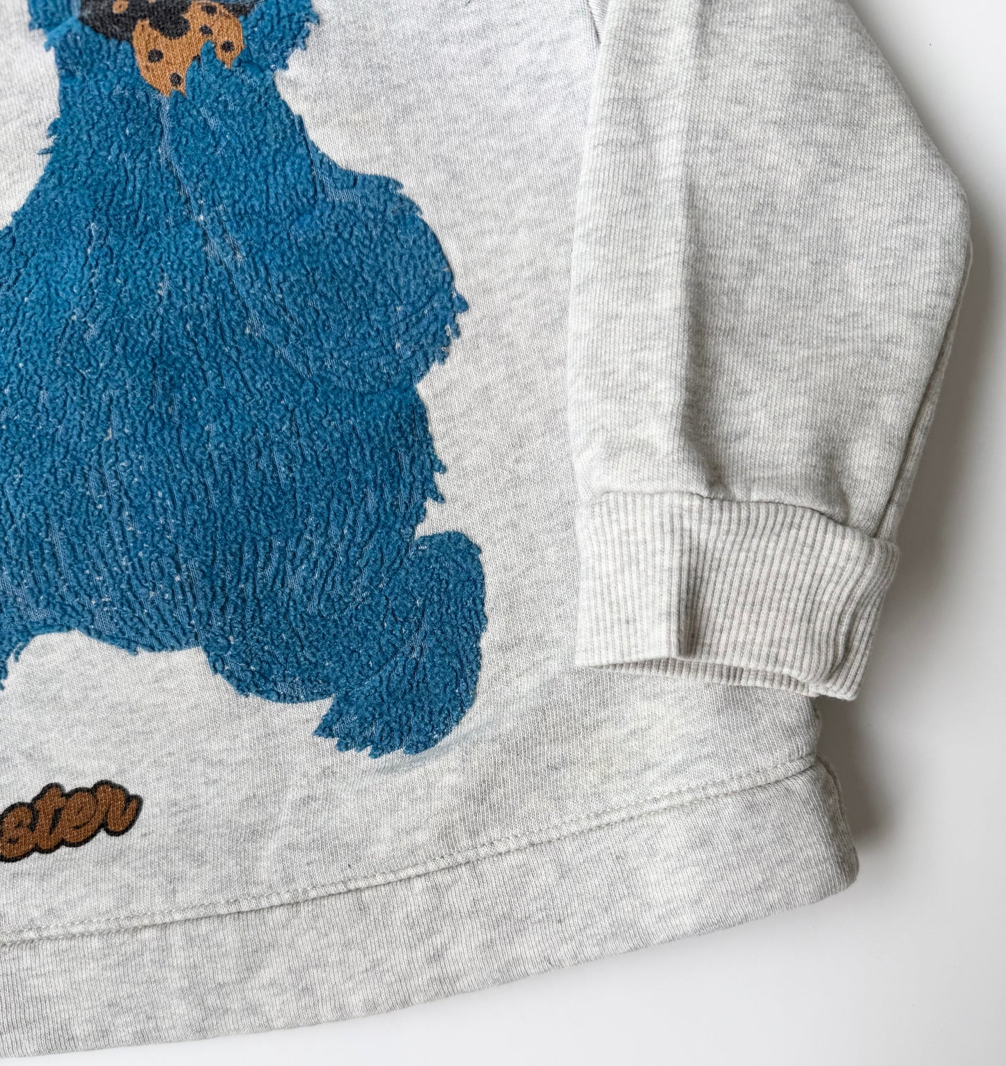 Zara x Sesame Street Heathered Grey Cookie Monster Sweater (18-24 Months)