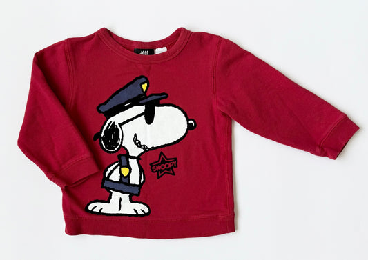 H&M x Peanuts Red Police Officer Snoopy Sweater (1-2 Years)