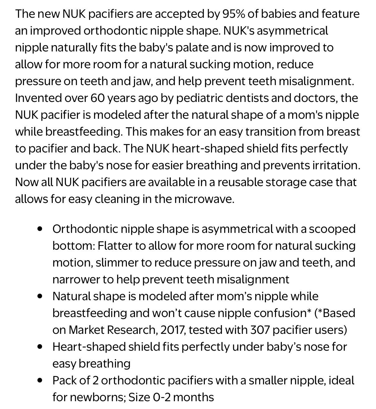 NUK Orthodontic White & Light Pink Pacifiers - New