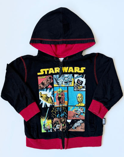The Disney Store Black & Red Star Wars Zip Up Hoodie (4T)