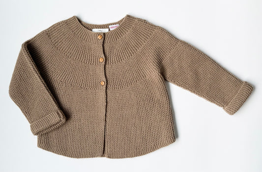 Zara Brown Three Button Knit Cardigan Sweater (18-24 Months)