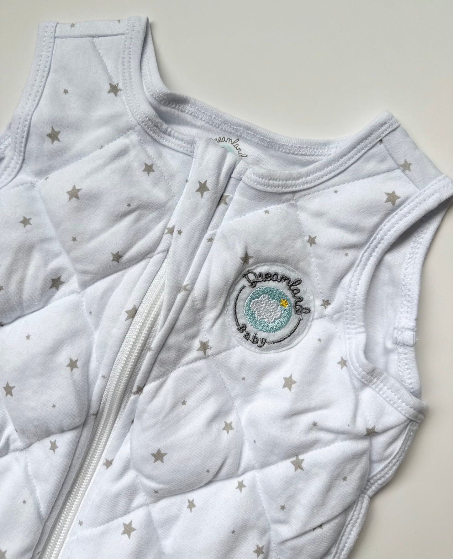 Dreamland Baby White & Beige Stars Weighted Sleep Sack (6-12 Months)