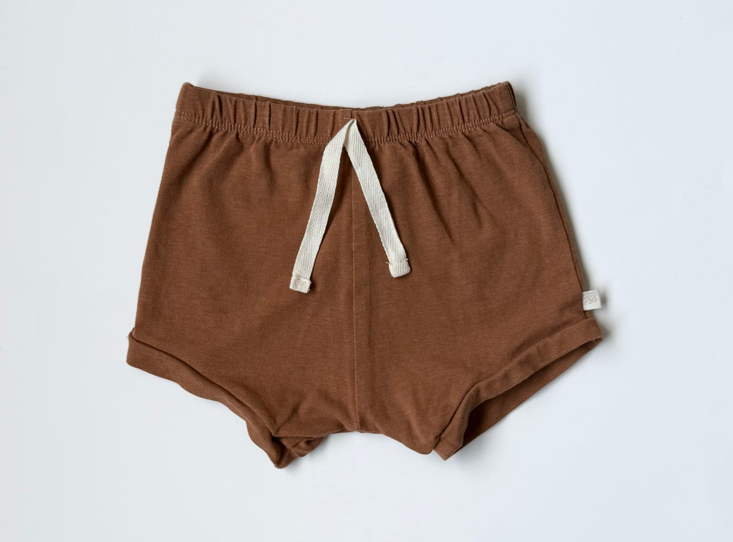 Jax & Lennon Brown Shortie Shorts (3/4 Years)