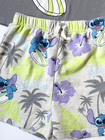 Disney Lilo & Stitch Grey & Neon T-Shirt & Matching Shorts Set (3T)