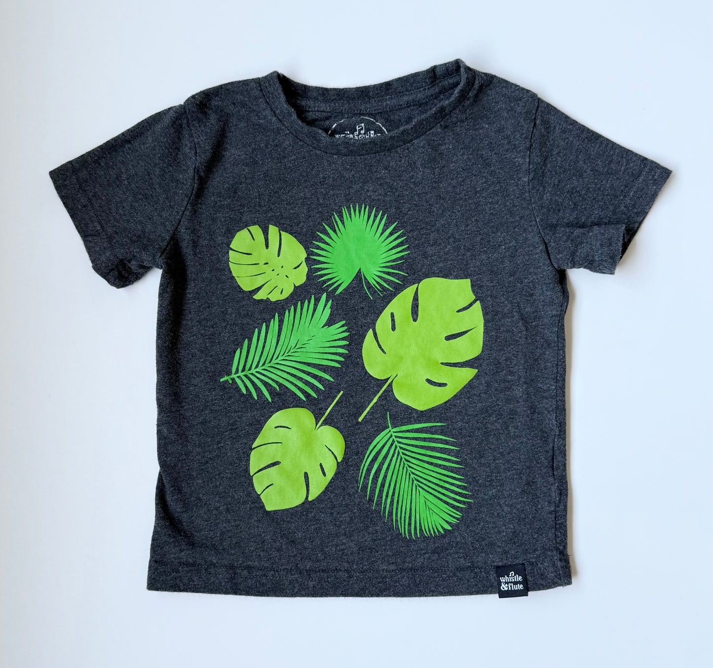 Whistle & Flute Dark Grey Leaves T-Shirt (3-4 Years)
