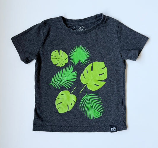 Whistle & Flute Dark Grey Leaves T-Shirt (3-4 Years)