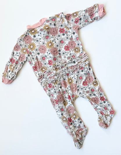 Milkberry Pink Antique Floral Sleeper (3-6 Months)