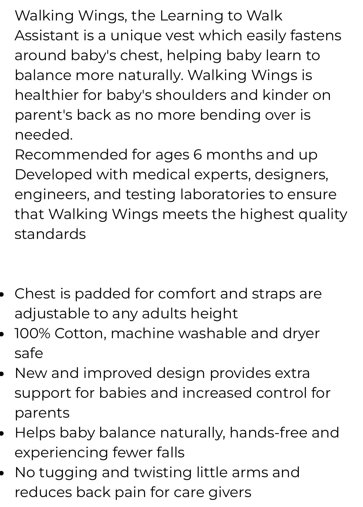 Upspring Walking Wings Baby Walking Assistant Harness