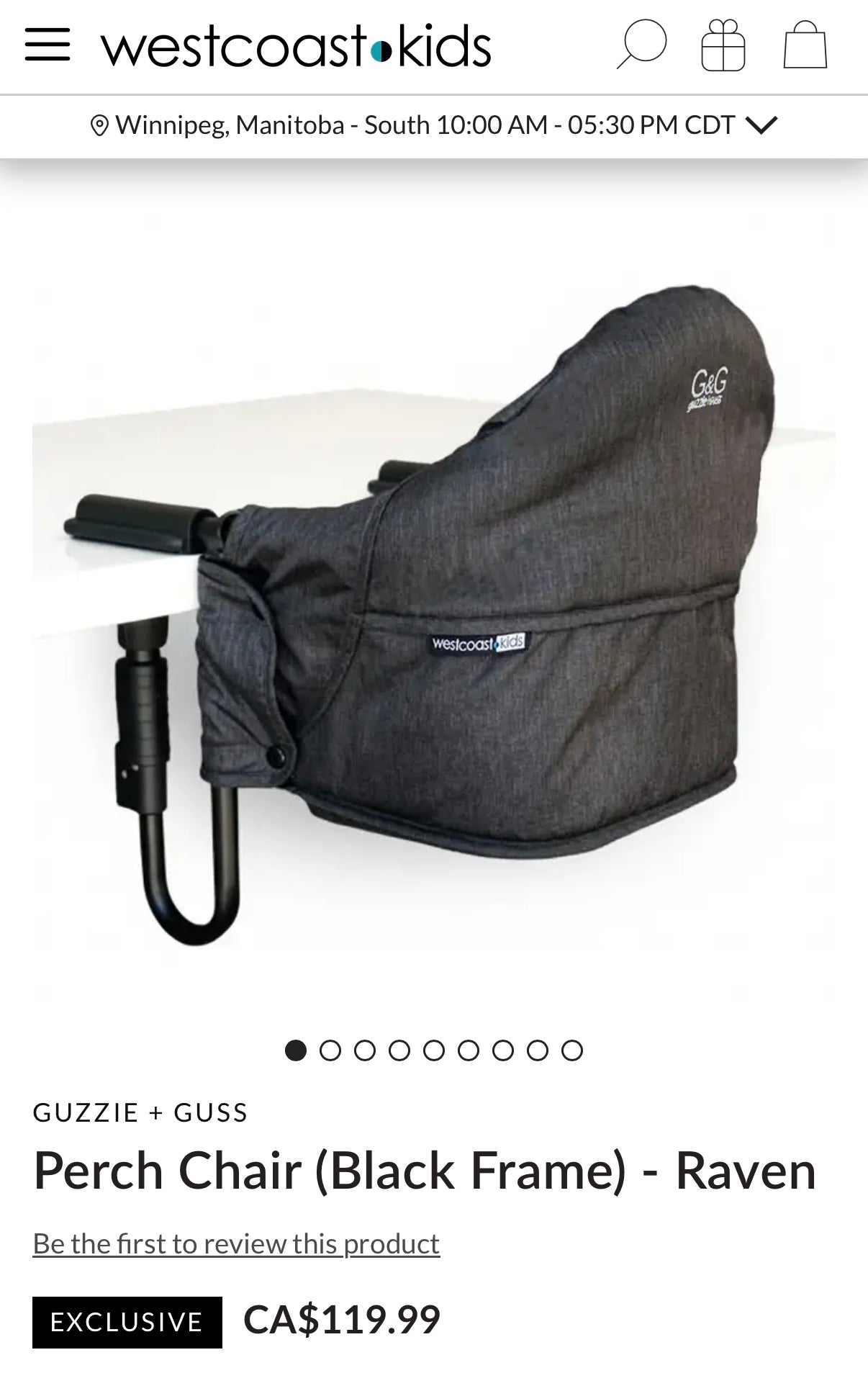 Guzzie + Guss Perch Chair (Black Frame) in Raven & Accessories