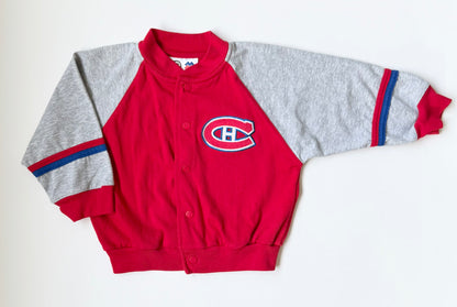 Montreal Canadiens Grey & Red Romper & Matching Bomber Sweater Hockey Set (24 Months)
