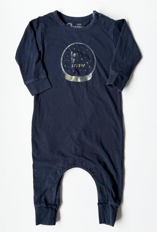 The Whimsical Fox Navy “Let It Snow” Jumpsuit (12-18 Months)