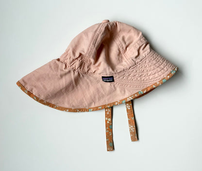 Patagonia Light Pink & Floral Trim Block The Sun Hat (18-24 Months)