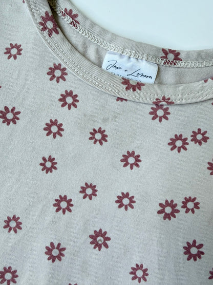 Jax & Lennon Beige Floral Peplum T-Shirt Dress (3/4 Years)
