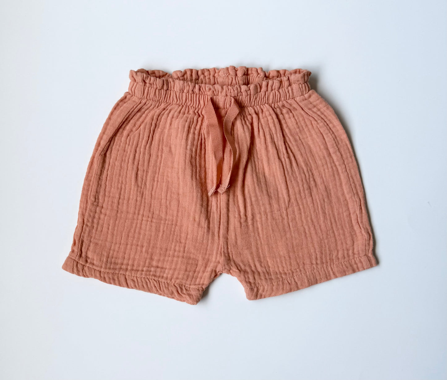 Zara Orange Muslin Shorts (6-9 Months)