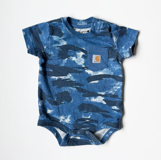 Carhartt Blue Camo Short Sleeve Bodysuit (6 Months)