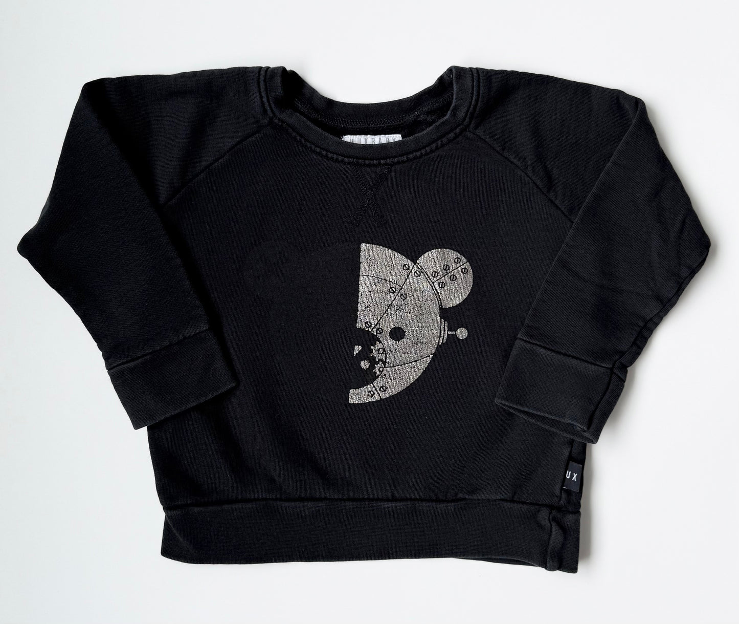 Huxbaby Black & Metallic Robot Bear Sweater (3T)