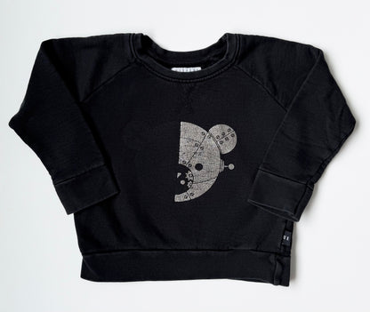 Huxbaby Black & Metallic Robot Bear Sweater (3T)