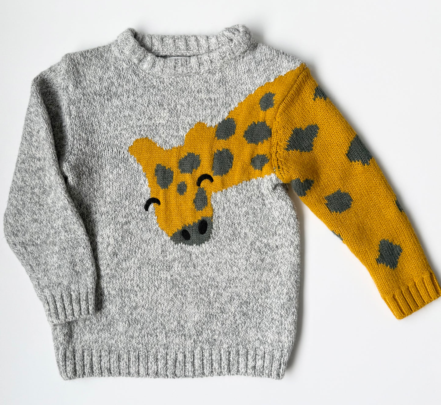 Zara Grey Giraffe Knit Sweater (3-4 Years)