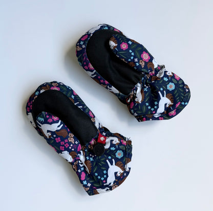 Kombi Navy Floral Unicorn Graceful Mittens (2-3 Years)