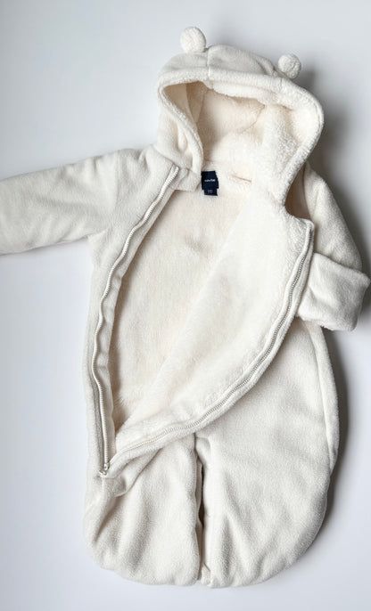 Baby Gap White Fleece Bunting Sack (3-6 Months)