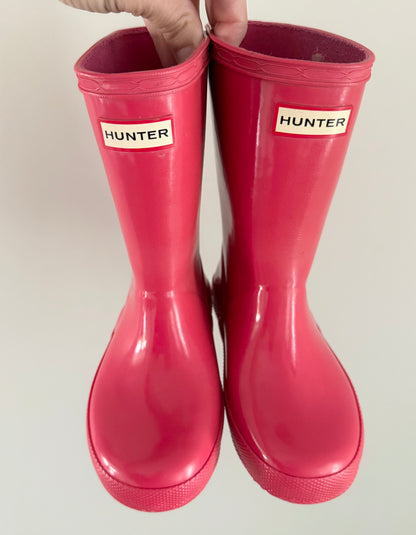 Hunter Pink Rubber Boots (UK9)