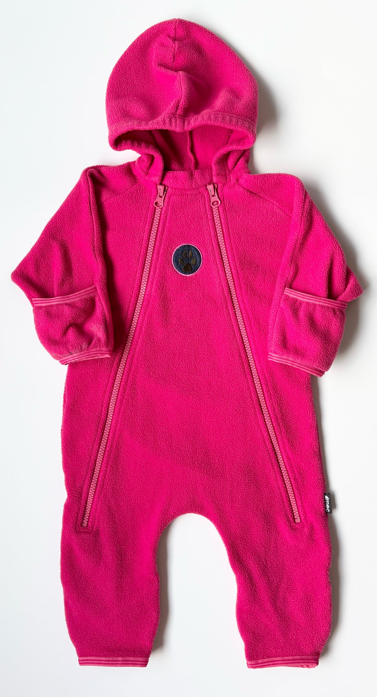 MEC Hot Pink Paw Fleece Bunting Suit (6 Months)