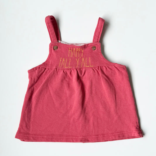 Rae Dunn Pink “Happy Fall Ya’ll” Skirtall (6-9 Months)