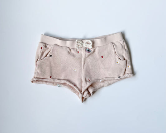 Zara Light Pink Embroidered Sweat Shorts (9-12 Months)