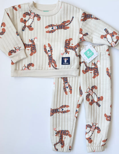 Disney Baby Off White Tigger Quilted Sweater & Pants Set - New (18 Months)