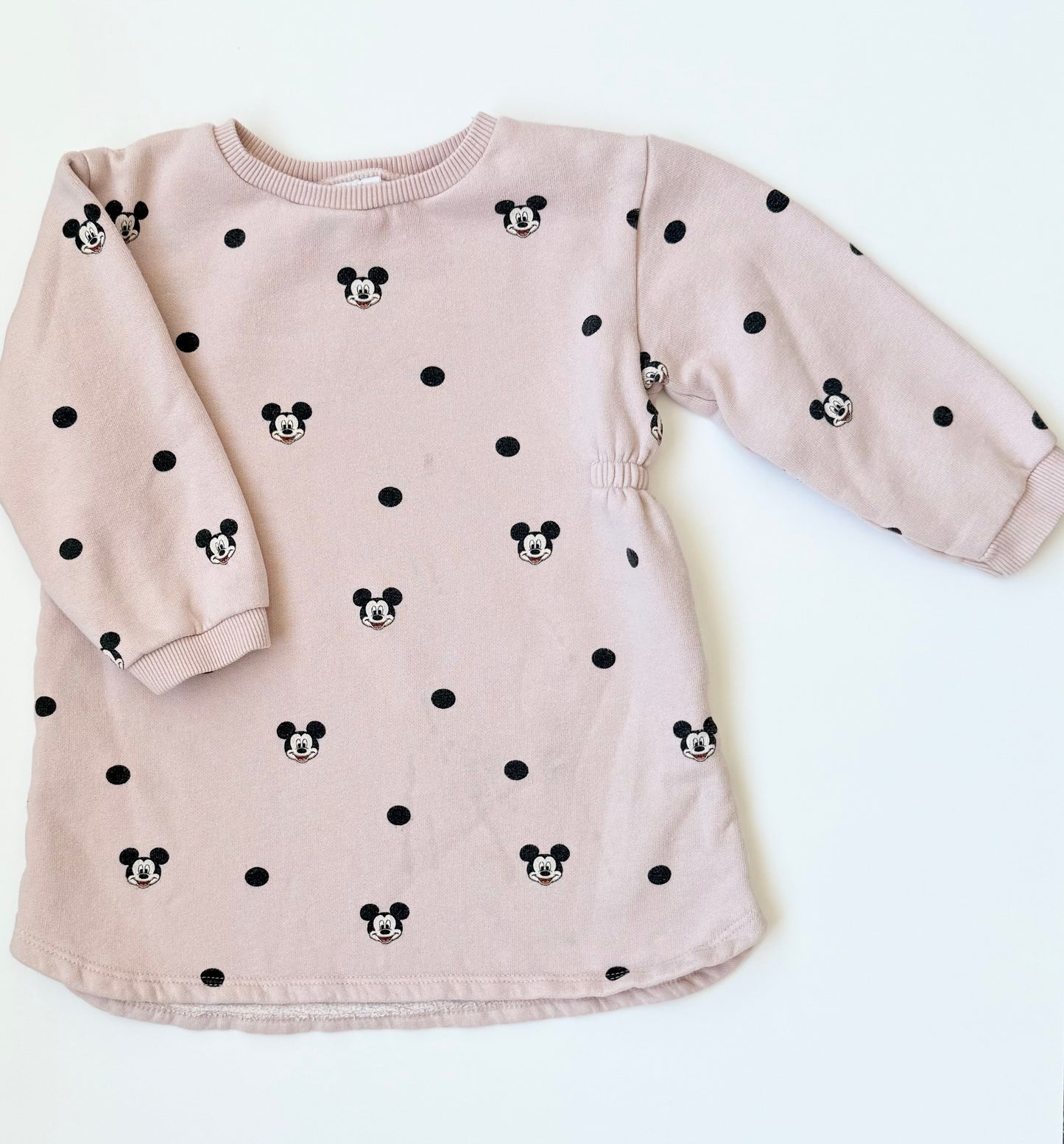 Zara Disney Light Pink Mickey Sweater Dress (2-3 Years)