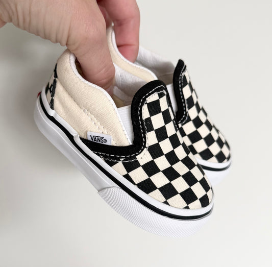 Vans Black & White Checkered Slip On Sneakers (3)